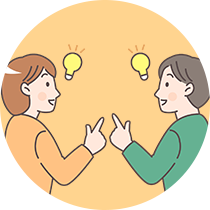 会話を楽しんでいる男女
